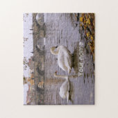 Swans and Charles bridge in Prague ジグソーパズル (縦)