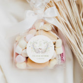 Swans Floral Monogram Crest Wedding  ラウンドシール