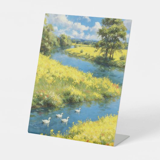 Swans in the Summer Stream 台座サイン (正面)