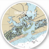 Swansboro NC Nautical Chart シール (正面)
