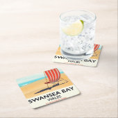 Swansea Bay Wales Seaideポスター スクエアペーパーコースター (インサイチュ)