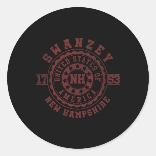 Swanzey Nh New Hampshire ラウンドシール (正面)