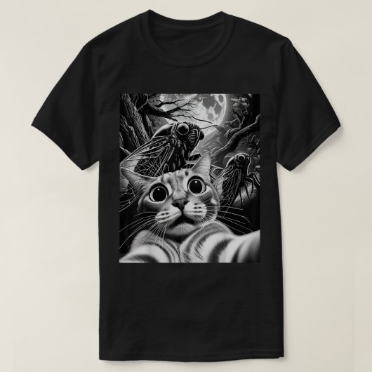 Swarm おもしろい 17年Cicada Reemergence Cat Selfie Tシャツ (デザイン正面)