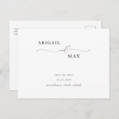 Swashウェディングエレガント日付の発表を保存 ポストカード (正面/裏面)