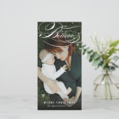 Swashスクリプ信じト宗教的なクリスマスの写真 シーズンカード (スタンド正面)