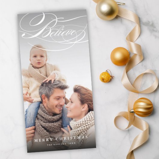 Swashスクリプ信じト宗教的なクリスマスの写真 シーズンカード