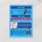 Swash Hockeyトレーディングカード – カスタム統計 コーリングカード (裏面)