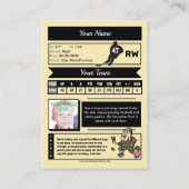 Swash Hockeyトレーディングカード – カスタム統計 コーリングカード (裏面)