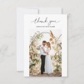 Swash Script's Thank 結婚 You Photo Card 案内状 (正面)