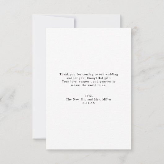 Swash Script's Thank 結婚 You Photo Card 案内状 (裏面)