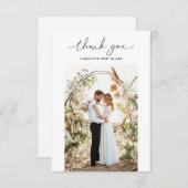 Swash Script's Thank 結婚 You Photo Card 案内状 (正面/裏面)