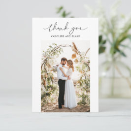 Swash Script's Thank 結婚 You Photo Card 案内状