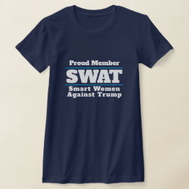 「SWATおもしろい：トランプ頭が切れるに対する女性」 Tシャツ