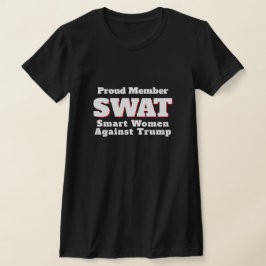 「SWATおもしろい：トランプ頭が切れるに対する女性」 Tシャツ