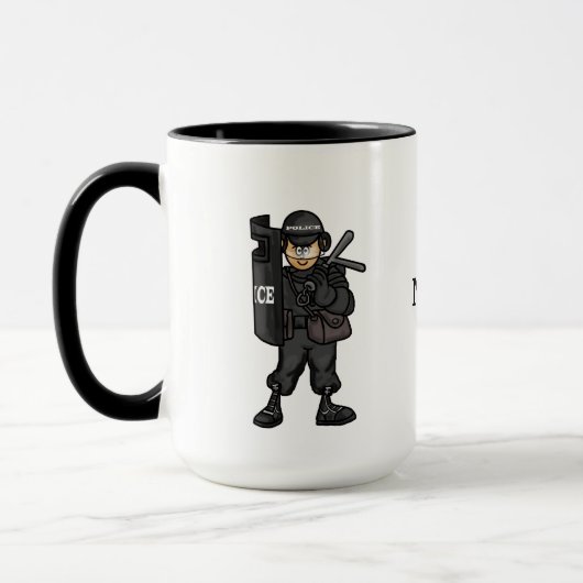 SWATチームの警官のマグカップ マグカップ (左)