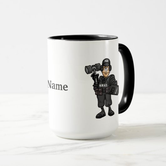 SWATチームの警官のマグカップ マグカップ (正面右)