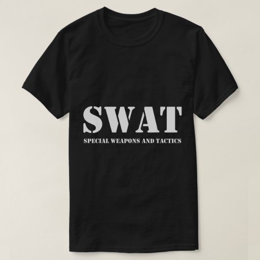 SWATチームヴィンテージ警察制服 Tシャツ (デザイン正面)