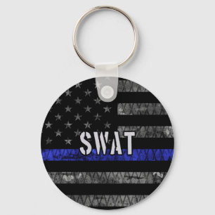 SWAT動揺して警察国旗 キーホルダー