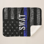 SWAT動揺して警察国旗 シェルパブランケット (正面(横))