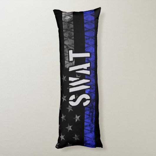 SWAT動揺して警察国旗 ボディピロー (裏面 (縦))