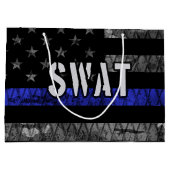 SWAT動揺して警察国旗 ラージペーパーバッグ (裏面)
