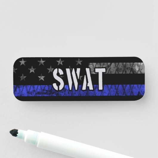 SWAT動揺して警察国旗 名札 (インサイチュ)