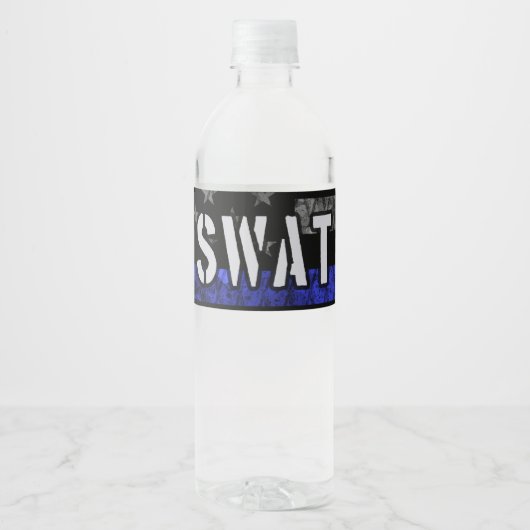 SWAT動揺して警察旗 ペットボトルラベル (正面)
