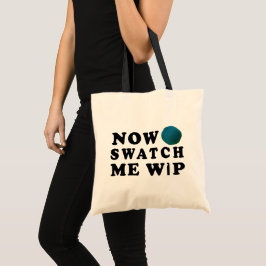 Swatch Me WIP -ティール(緑がかった色)糸クラフトリンゴ トートバッグ