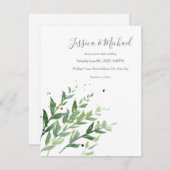 'Swaying 2'抽象芸術水色 招待状 (正面/裏面)