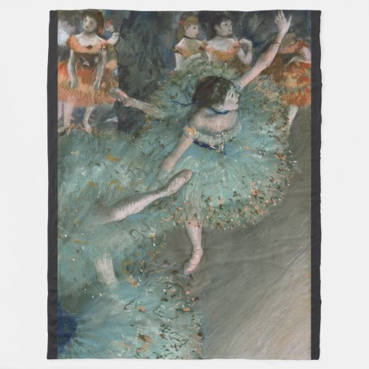 Swaying Dancer, Dancer in Green by Edgar Degas フリースブランケット (正面)