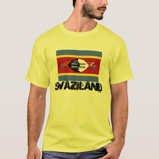SWAZILAND*の人のカスタムな旗のTシャツ Tシャツ (正面)