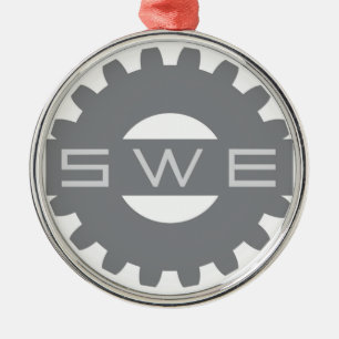 SWE (女性エンジニアの社会)の灰色のオーナメント メタルオーナメント