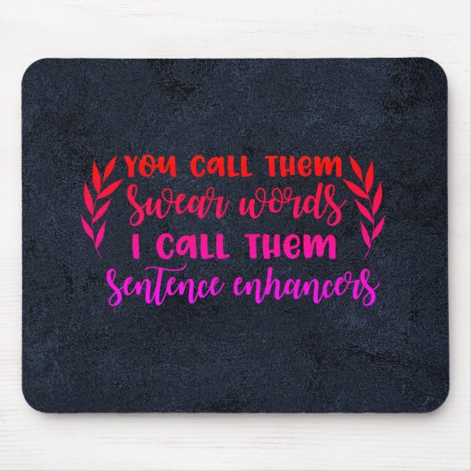 Swear Wordsブラックマウスパッド マウスパッド (正面)