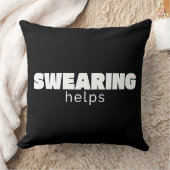 Swearing Helps Funny Stress Relief Quote | White クッション (ブランケット)