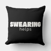 Swearing Helps Funny Stress Relief Quote | White クッション (正面)