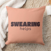 Swearing Helps Throw Pillow – Funny Sarcastic Home クッション (ブランケット)