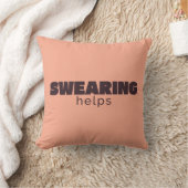 Swearing Helps Throw Pillow – Funny Sarcastic Home クッション (ブランケット)