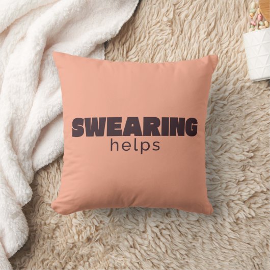 Swearing Helps Throw Pillow – Funny Sarcastic Home クッション (ブランケット)
