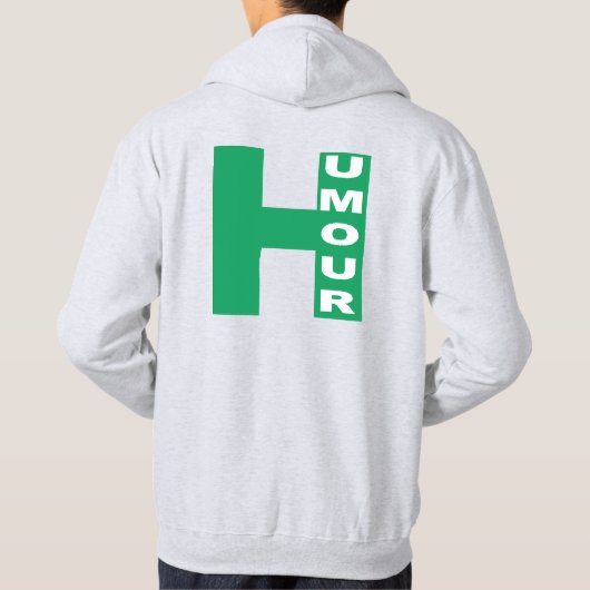 Sweat à capuche cendre dos Design HUMOUR パーカ (裏面)