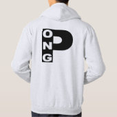 Sweat à capuche cendre dos Design PING PONG パーカ (裏面)