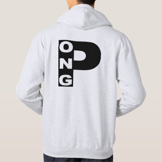 Sweat à capuche cendre dos Design PING PONG パーカ (裏面)