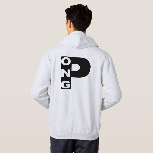 Sweat à capuche cendre dos Design PING PONG パーカ (裏面フル)
