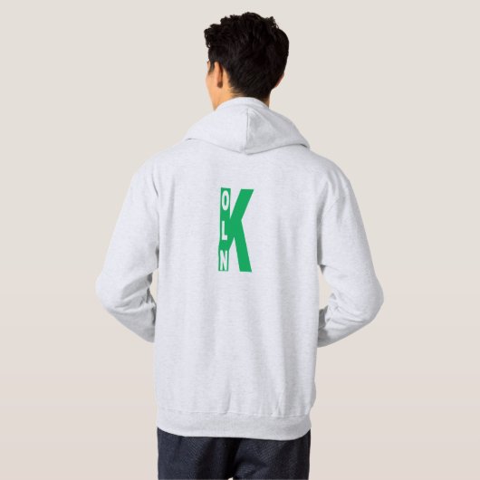 Sweat à capuche cendre DOS homme  KOLN パーカ (裏面フル)