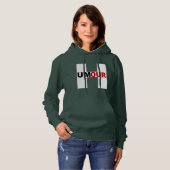 Sweat à capuche femme vert foret DESIGN HUMOUR パーカ (正面フル)
