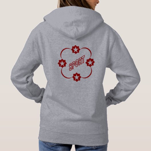 Sweat à capuche gris DOS pour femme SPORT パーカ (裏面)