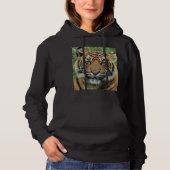 Sweat à capuche Tigre basique pour femme, Noir パーカ (正面)