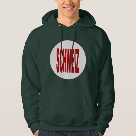 Sweat à capuche vert foret pour homme SCHWEIZ パーカ (正面)