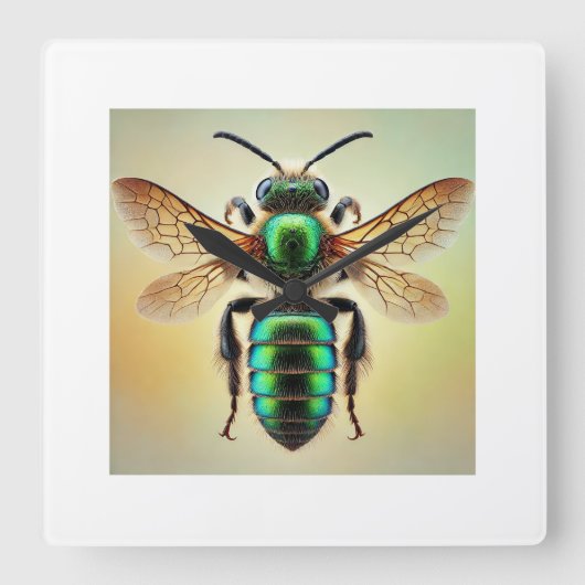Sweat bee 210924IREF250 - Watercolor スクエア壁時計 (正面)