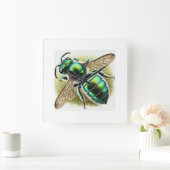 Sweat bee 300924IREF239 - Watercolor スクエア壁時計 (ホーム)