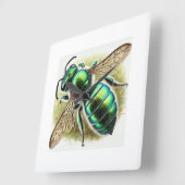 Sweat bee 300924IREF239 - Watercolor スクエア壁時計 (傾斜)